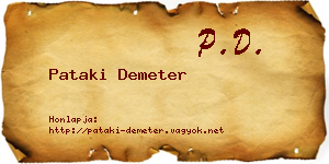 Pataki Demeter névjegykártya